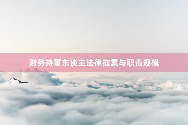 财务持重东谈主法律拖累与职责规模